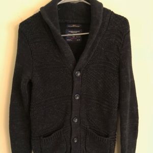 Mens American Eagle Black Cardigan Sweater